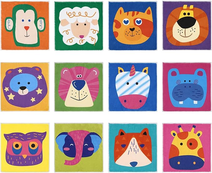 HiiARug 12pcs Carpet Squares for Classroom 18x18 Carpet Spots for Classroom Sitting Floor Seats for Kids Sit Spots for Classroom Kindergarden Playroom Decor Preschool Floor Dots for Classroom - LeafyLoom