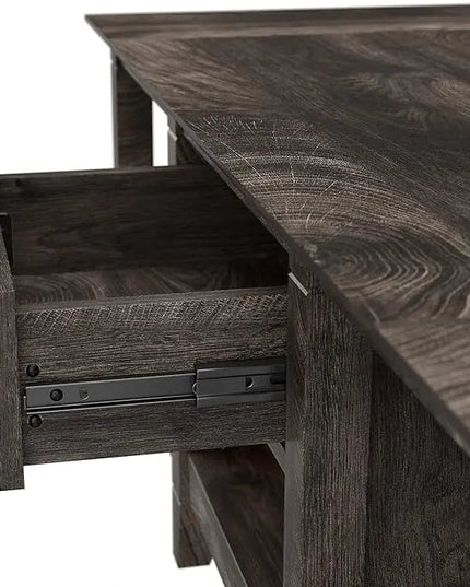 Bush Furniture Key West 47-Inch x 24-Inch Coffee Table, Dark Gray Hickory (KWT148GH-03) - LeafyLoom