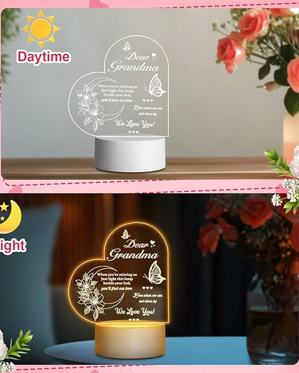 Linkax Grandma Birthday Gifts for Nana from Grandchildren, Grandma Gifts from Granddaughter Grandson, Birthday Gifts for Grandma Engraved Night Light, Mothers Day Thanksgiving Gifts for Nana Mimi - LeafyLoom