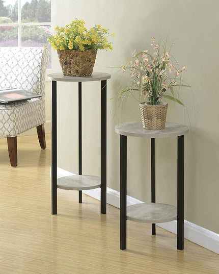 Convenience Concepts Graystone 31" Plant Stand, Faux Birch / Black - LeafyLoom