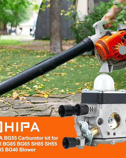 HIPA BG55 Carburetor for STIHL BG 55 BG85 BG65 BG85C SH85 SH55 BG45 BG55C BG55Z BG46 BG65DZ BG85DZ Leaf Blower Parts Replace 4229 120 0606 C1Q-S68G C1Q-S68 Carb - LeafyLoom