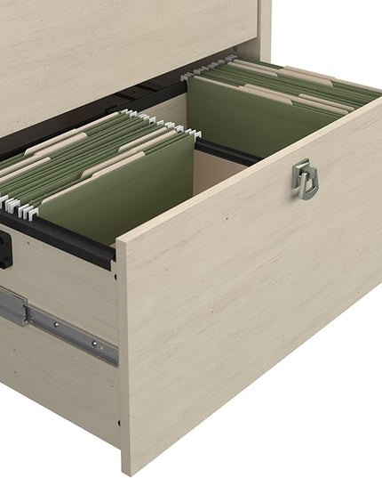 Bush Furniture Salinas Lateral File Cabinet, Farmhouse 2 Drawer File Cabinet for Home Office - LeafyLoom