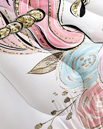 CVHOUSE Unicorn Bedding Full Size,Unicorn Bedding Set for Girls Kids,Cute Unicorn Comforter Set Chrismas Duvet Set Unicorn Quilt Set Girls Room Decor 3 Pieces - LeafyLoom