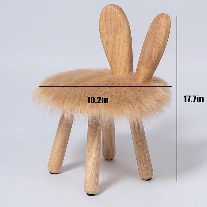 Wooden Toddler Chair Rabbit Stool Suitable for A Variety of Color Rest Stool for Any Room Decoration Game Room Cute Chair - LeafyLoom