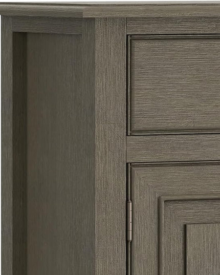 SIMPLIHOME Connaught SOLID WOOD 40 inch Wide Traditional Entryway Storage Cabinet in Farmhouse Grey for the Living Room, Entryway and Family Room - LeafyLoom
