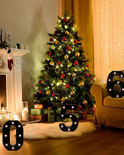 Light Up Black Alphabet Marquee Number Sign LED Marquee Number Lights Sign for Night Light Home Bar Christmas Lamp Birthday Party Wedding Decoration 9 - LeafyLoom