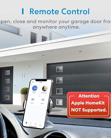 meross Smart Garage Door Opener Remote, APP Control, Compatible with Alexa and SmartThings, Multiple Notification Modes, No Hub Needed meross