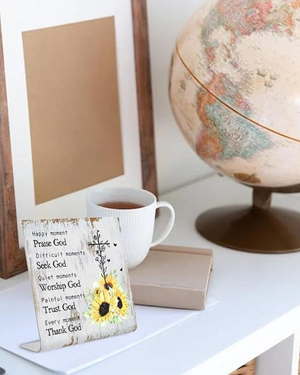 Christian Office Decor for Women Religious Gifts christian office supplies Faith Christian Gifts Prayer Room Decor for Office Desk Scripture Inspirational Home Decor XUV01 - LeafyLoom