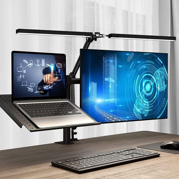 Bright 24W Clamp Desk Lamp - Adjustable Color and Brightness - Perfect for Home Office, Studio, and Reading - LeafyLoom
