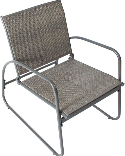 Mapleleaf 4 Pieces Rattan Patio Furniture Set, Outdoor Wicker Conversation Sofa Set, Rattan Chair and Glass Coffee Table for Yard, Pool or Backyard (Grey) - LeafyLoom