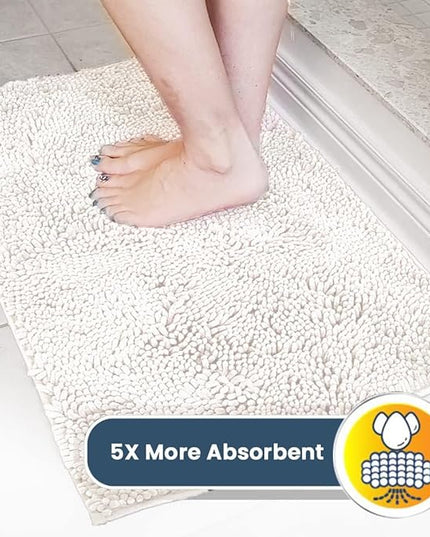 Muddy Mat® Shown on TV – Super Absorbent Microfiber Dog Door Mat for Muddy Paws, Non-Slip Washable Pet Rug, Quick Dry Chenille Entryway Carpet, Machine Washable Indoor Outdoor mat, White 28"x18" MuddyMat