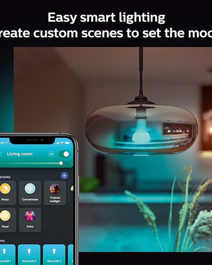 Philips Hue Smart 100W A21 LED Bulb - White and Color Ambiance Color-Changing Light - 4 Pack - 1600LM - E26 - Indoor - Control with Hue App - Works with Alexa, Google Assistant and Apple Homekit. PhilipsHue