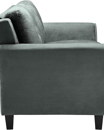 Lifestyle Solutions Harrington Loveseat, 57.9" W x 31.5" D x 32.7" H, Dark Grey - LeafyLoom