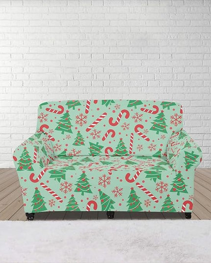 FKELYI Green Christmas Tree Sofa Slipcover Comfortable Sofa Couch Cover with Elastic Bottom Stretch Furniture Protector for Indoor M FKELYI
