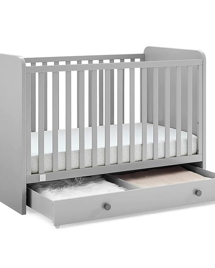 GAP babyGap Graham 4-in-1 Convertible Crib with Storage Drawer - Greenguard Gold Certified, Grey/Dark Grey - LeafyLoom