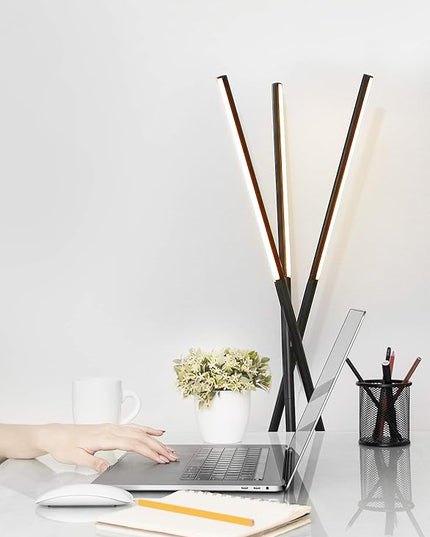 Brightech Stix Floor Lamp, Tall Tree Lamp for Offices, LED Tripod Lamp for Living Rooms, Great Living Room Décor, Dimmable Standing Lamp with 3 Lights for Bedroom Reading - Black - LeafyLoom