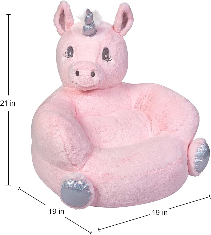Trend Lab Pink Unicorn Toddler Chair Plush Character Kids Chair Comfy Furniture Pillow Chair for Boys and Girls, 21 x 19 x 19 inches - LeafyLoom