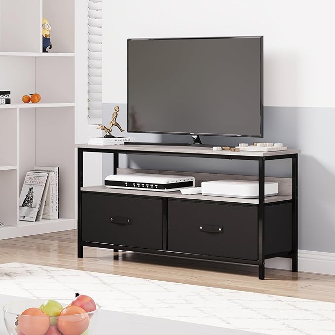 IDEALHOUSE Dresser TV Stand 50 Inch Entertainment Center with Storage TV Stand for Bedroom Small TV Stand Dresser with Drawers and Shelves, TV & Media Console Table Furniture for Living Room, Black - LeafyLoom
