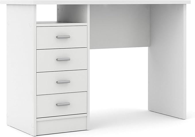 Tvilum Desk with 4 Drawers, White - LeafyLoom