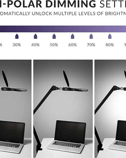 Neatfi Elite XL HD Bifocals Super LED Magnifying Lamp with Clamp, Glass Lens, 6500K, Glare-Free, Nonpolar Dimming (6 Inch Lens, Black) - LeafyLoom