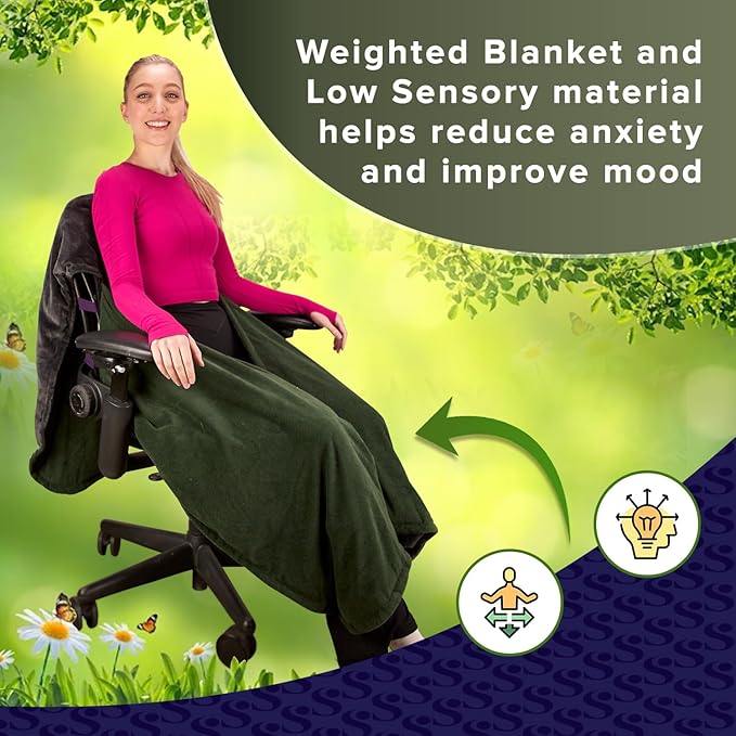 The Original Office Chair Blanket by SnuggleBack; Cozy Comfy Office Desk Chair Wrap Attaches for Convenient Heat and Hands-Free. Stay Warm In The Winter or Summer. Sherpa Fur Lining - LeafyLoom