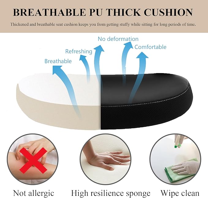 Office Chair,Ergonomic Desk Chair,Mesh Computer Chair with PU Leather Flip-up Armrest,Home Office Chair with Lumbar Support,Adjustable Executive Mid Back Task Chair,Rolling Swivel Office Chairs,Black - LeafyLoom