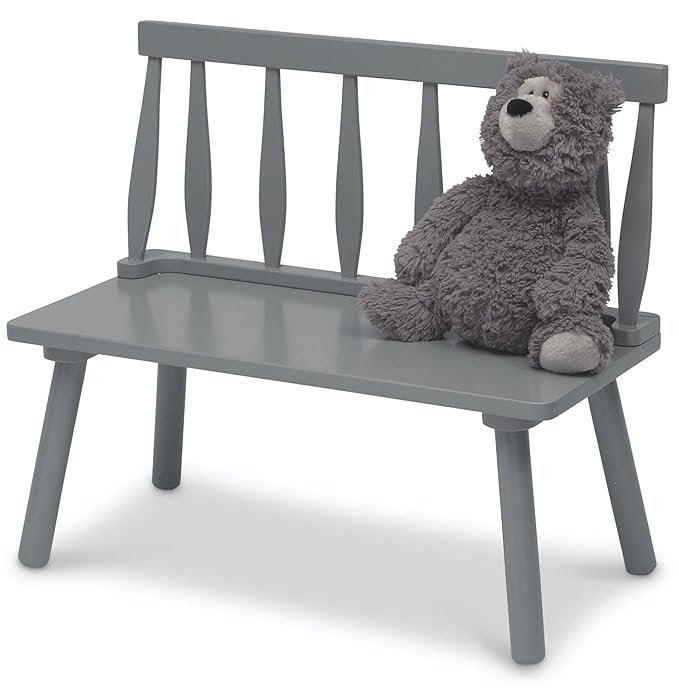 Delta Children Windsor Bench, Grey - LeafyLoom