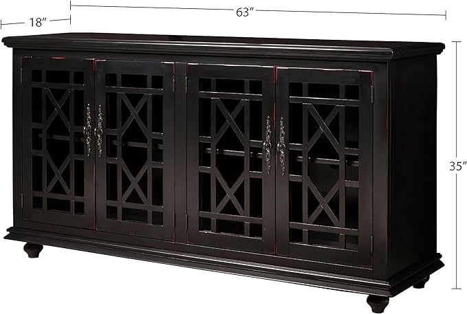 Martin Svensson Home Cassandra 63" TV Stand, Antique Black - LeafyLoom