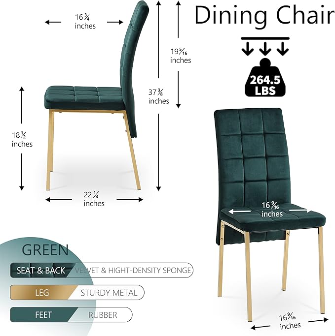 NicBex Haerin-SD-00335-LWJ Dining Chairs, 20.3"x16.1"x36.2", Green - LeafyLoom