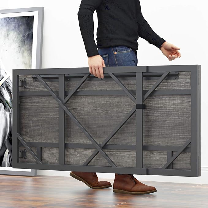 Elephance 40" Folding Computer Desk No Assembly Needed Foldable Small Home Office Desk Study Writing Desk Gaming Table for Small Space - LeafyLoom