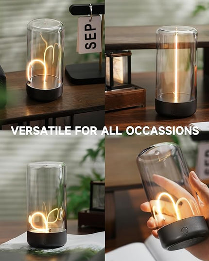 Mini Minimalist Table Lamp Cordless LED Desk Lamp Rechargeable Modern Night Lights Portable Nightstand Lamps Unique Ambient Light Mood Lighting for Bedroom, Beside, Nursery - LeafyLoom