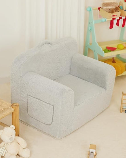 Toddler First Chair, Baby Chairs Comfy Toddler for Boys and Girls for Ages 18 Months and Up, Fits Any Decor (Grey) - LeafyLoom