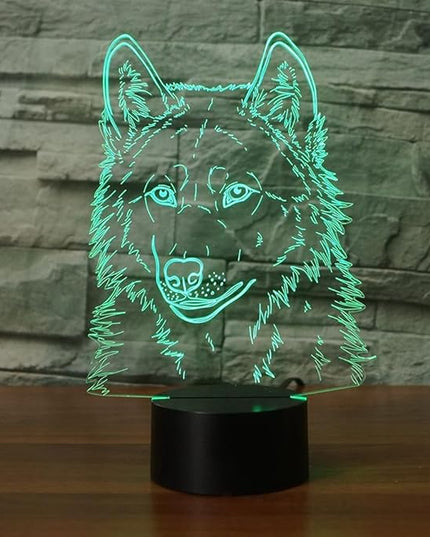 3D Illusion Lamps Animal Langtou Shape LED Desk Table Night Light 7 Color Touch Lamp Kiddie Kids Children Family Home Office Childrenroom Theme Decoration (Langtou) - LeafyLoom