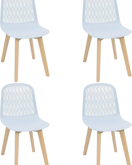 Armless Modern Chairs with Wood Legs for Living, Bedroom, Kitchen,Dining,Lounge Waiting Room, Restaurants, Cafes, Set of 4… - LeafyLoom