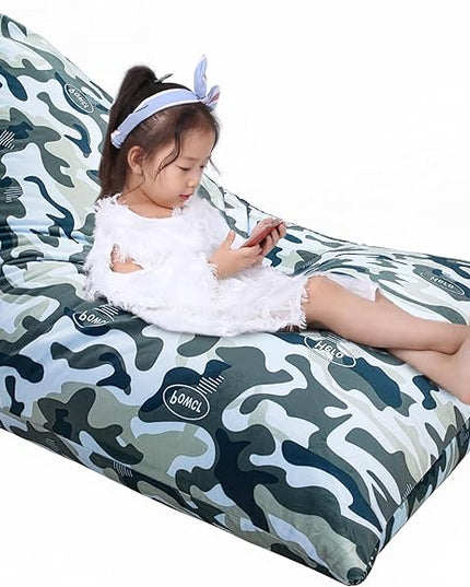Jorbest Stuffed Animal Storage, Soccer Stuffed Animal Bean Bag Storage, Bean Bag Chair Cover for Kids, Luxury Velvet Stuffie Seat - Cover ONLY (200L/52 Gal) - LeafyLoom