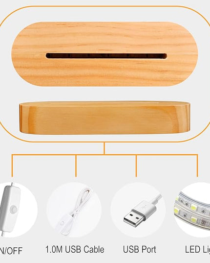 Baptism Gifts for Boys, Wood Bedside Lamp, Yellow, USB Powered, Jesus Cross Decor, LAMP - LeafyLoom