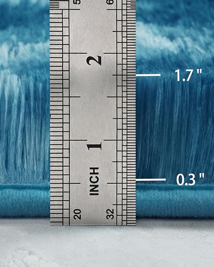 5x8 Large Area Rugs for Living Room, Super Soft Fluffy Modern Bedroom Rug, Tie-Dyed Dark Blue Indoor Shag Fuzzy Carpets for Girls Kids Nursery Room Home Decor - LeafyLoom