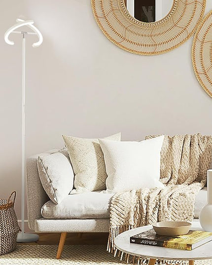 FIMEI Split Floor Lamp, Bright Modern LED Standing Lamp, Stepless Dimming and 4 Color Temperature, Eye-Protection Reading Standing Light for Living Room Bedroom Office, Touch&Remote Control, White - LeafyLoom