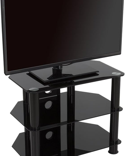 AVF Steel TV Stand with Cable Management for up to 32" TVs in Black - LeafyLoom