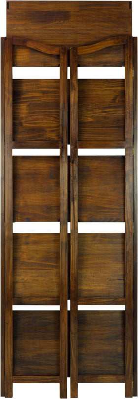 Casual Home Stratford 5-Shelf Folding Bookcase-Warm Brown - LeafyLoom