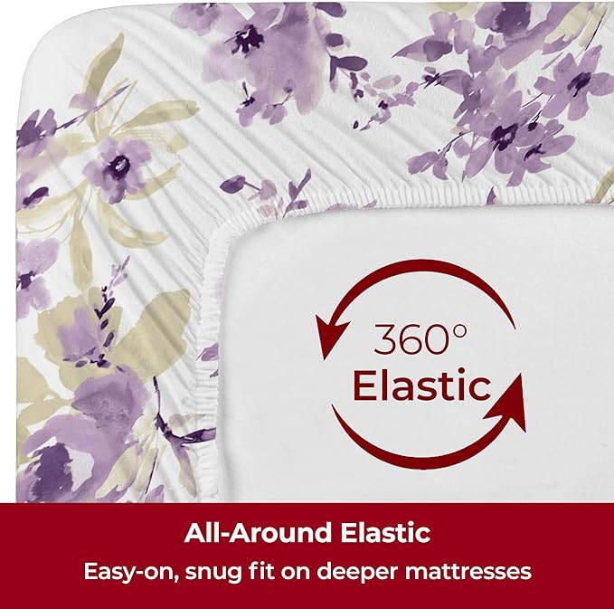 Mellanni Extra Deep Twin XL Sheets - 3 PC Iconic Collection Bedding Sheets & Pillowcases - Luxury, Ultra Soft, Cooling Bed Sheets - Extra Deep Pocket up to 21 inch (Twin Extra Long, Madison Purple) - LeafyLoom