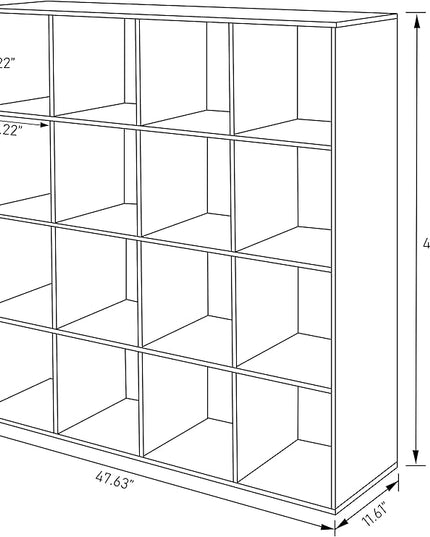 PACHIRA E-Commerce 16 Cube Closet Cabinet, Unit Shelf, Wooden Storage Cube, Bookshelf File Organizer Rack in Living Room, Bedroom, Study, each cube 11.22", OAK - LeafyLoom