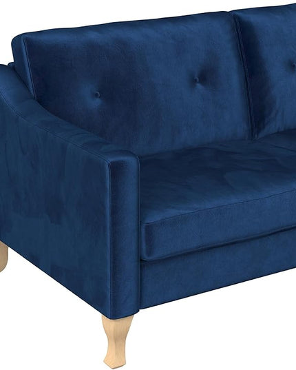 Mr. Kate Tess Sofa with Soft Pocket Coil Cushions, Small Space Living Room Furniture, Blue Velvet - LeafyLoom