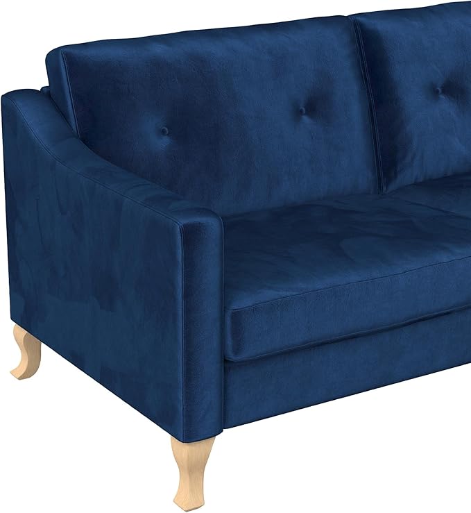 Mr. Kate Tess Sofa with Soft Pocket Coil Cushions, Small Space Living Room Furniture, Blue Velvet - LeafyLoom