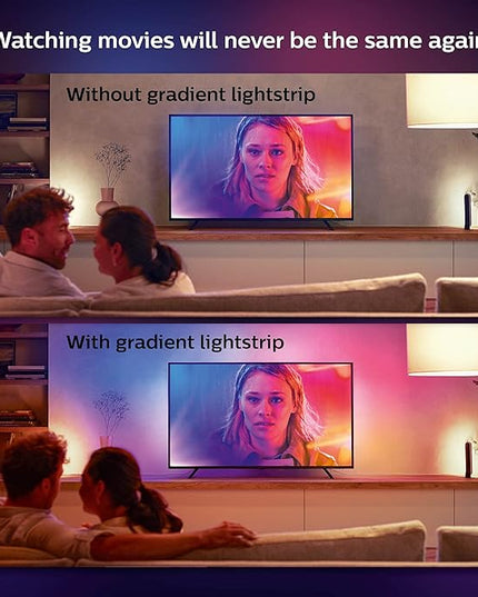 Philips Hue Play Gradient 55" Smart TV Light Strip - Flowing Multicolor LED Color-Changing TV BackLight - Sync with TV, Music, and Gaming - Requires Bridge and Sync Box - Control with App or Voice PhilipsHue