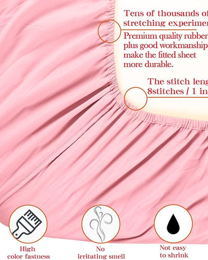 NTBAY Toddler Bedding Set - 4 Piece Soft and Breathable Crib Bedding Set for Boys and Girls, Includes Quilted Comforter, Fitted Sheet, Flat Top Sheet and Envelope Pillowcase, Pink - LeafyLoom
