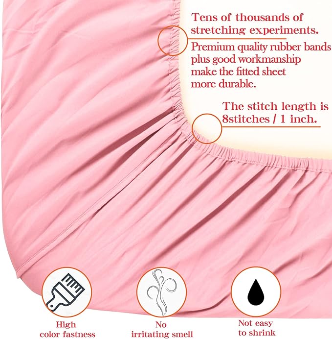 NTBAY Toddler Bedding Set - 4 Piece Soft and Breathable Crib Bedding Set for Boys and Girls, Includes Quilted Comforter, Fitted Sheet, Flat Top Sheet and Envelope Pillowcase, Pink - LeafyLoom