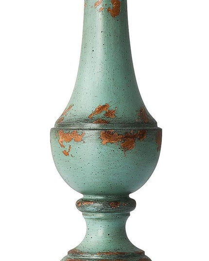 PORTRES 24.5" Rustic Table Lamp Set of 2 for Living Room Farmhouse Bedside Nightstand Lamps for Bedroom Kids Room Study Room Office Rustic Table Lamps Resin Green - LeafyLoom