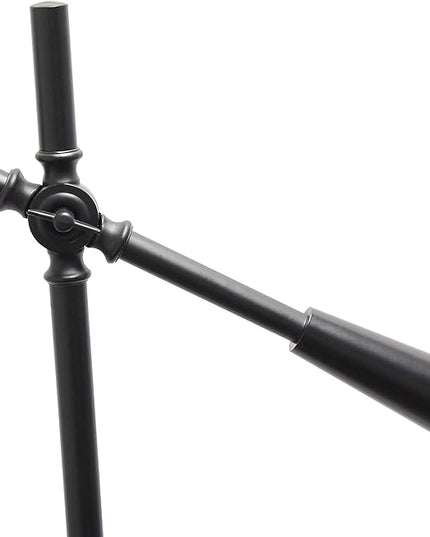 Elegant Designs LF1030-BLK Pivot Arm Glass Shade Floor Lamp, Black - LeafyLoom