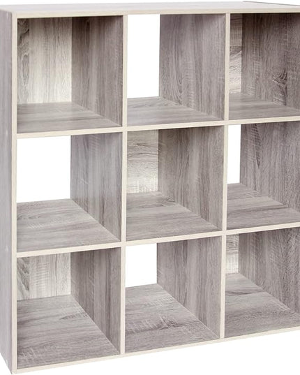 PACHIRA US 9-Cube Storage Organizer Bookshelf System, Unit Shelf, Closet Cabinet, Storage Cubes Organizer Shelves in Living Room, Bedroom, Study, Oak Grey - LeafyLoom